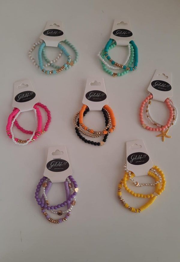 Conjunto de pulseras de colores.Comprar pulsera elastica.Gabalda