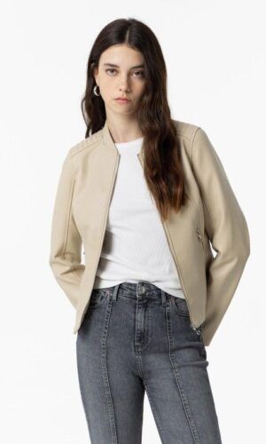 Chaqueta polipiel beige Tiffosi.Comprar chaqueta mujer.Gabalda17