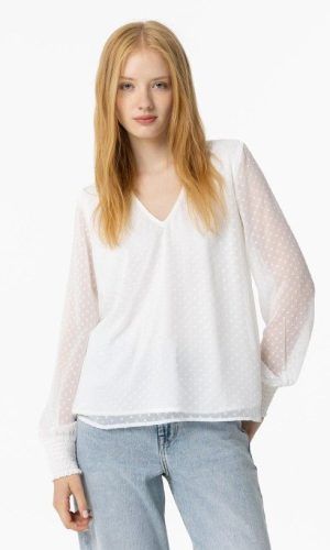 Blusa de plumeti blanca Tiffosi.Comprar blusa de plumeti.Gabalda