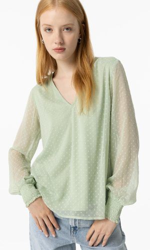 Blusa de plumeti verde Tiffosi.Comprar blusa de plumeti.Gabalda