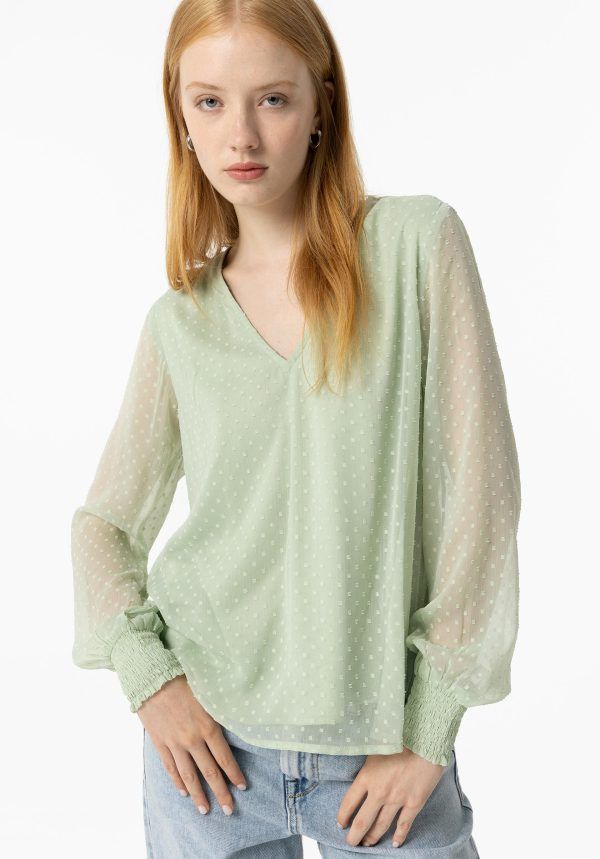 Blusa de plumeti verde Tiffosi.Comprar blusa de plumeti.Gabalda